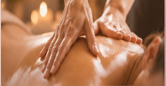 Relaxing massage therapy session